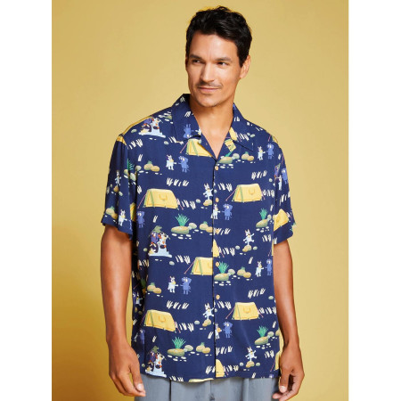 Bluey Jean-Luc & Bluey Camping Allover Print Woven Button-Up 32255342_hi?$productMainDesktop$&fmt=auto