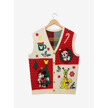 Disney Mickey Mouse & Friends Holiday Icons Button-Up Sweater Vest 20788966_hi?$productMainDesktop$&fmt=auto