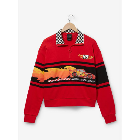 Disney Pixar Cars Lightning McQueen Flames Quarter-Zip Cropped Women's col rond 20872869_hi?$productMainDesktop$&fmt=auto