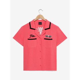 Disney Pixar Cars Flo's Cafe Women's Cropped Woven Button-Up 32656446_hi?$productMainDesktop$&fmt=auto