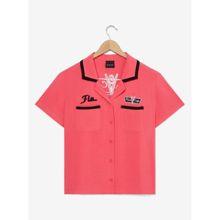 Disney Pixar Cars Flo's Cafe Women's Cropped Woven Button-Up 32656446_hi?$productMainDesktop$&fmt=auto