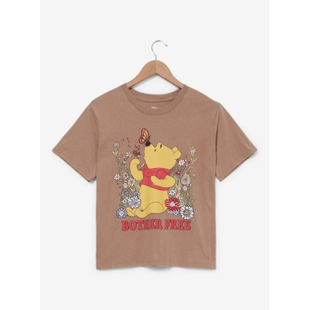 Disney Winnie the Pooh Floral Booh Bear Women's Slightly Cropped Skimmer T-Shirt 32467117_hi?$productMainDesktop$&fmt=auto