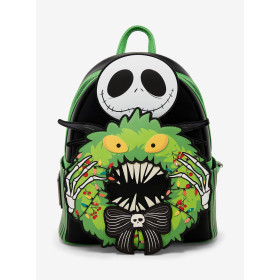 Loungefly Disney l'étrange noël de Mr Jack Jack Skellington Wreath Glow-in-the-Dark Light-Up Sac à dos 32255090_hi?$productMainD