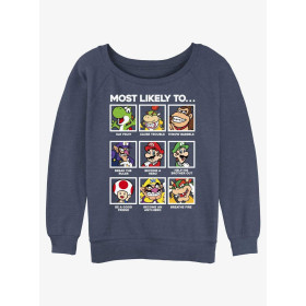 Nintendo Mario Most Likely To Group Womens Slouchy Sweatshirt20972435_hi?$productMainDesktop$&fmt=auto