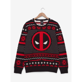 Marvel Deadpool Logo Patterned Holiday Sweater 32467628_hi?$productMainDesktop$&fmt=auto