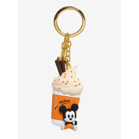   - Loungefly Disney Mickey Mouse Pumpkin Spice Latte 3D Porte-clés  -