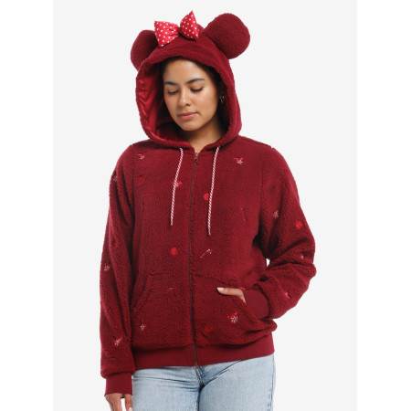 Her Universe Disney Minnie Mouse Peppermint Sherpa Sweatshirt à capuche Her Universe Exclusive - Précommande Décembre 2024324964