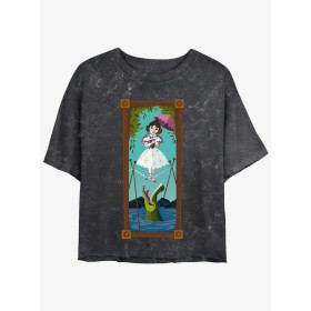 Disney The Haunted Mansion The Tightrope Walker Portrait Womens Mineral Wash Crop T-Shirt Her Universe Web Exclusive - Précomman