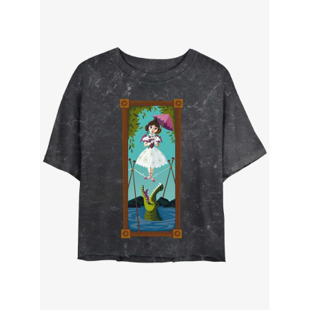 Disney The Haunted Mansion The Tightrope Walker Portrait Womens Mineral Wash Crop T-Shirt Her Universe Web Exclusive - Précomman