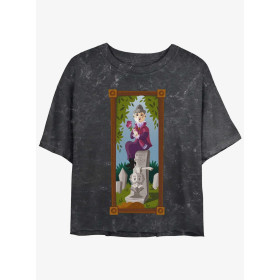 Disney The Haunted Mansion The Black Widow Portrait Womens Mineral Wash Crop T-Shirt Her Universe Web Exclusive - Précommande Dé