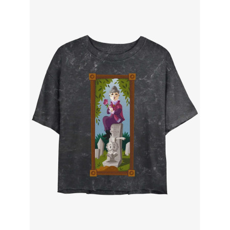 Disney The Haunted Mansion The Black Widow Portrait Womens Mineral Wash Crop T-Shirt Her Universe Web Exclusive - Précommande Dé