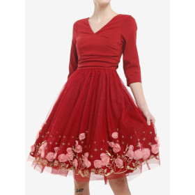 Her Universe Disney Beauty And The Beast Rose Glitter Dress Her Universe Exclusive - Préco Décembre 202432602212_hi?$productMain