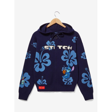 Her Universe Disney Lilo & Stitch Hibiscus Flower Stitch Knit zippé Sweatshirt à capuche  - Préco Décembre 202431328560_hi?$prod