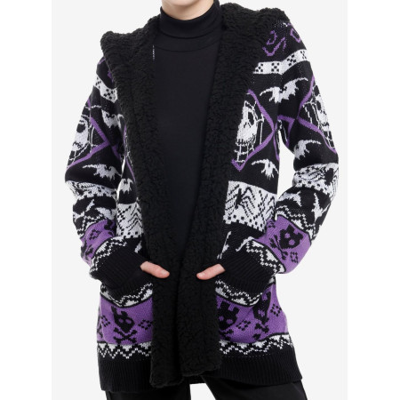 Her Universe l'étrange noël de Mr Jack Purple Fair Isle Girls Sherpa Cardigan - Préco Décembre 202432521658_hi?$productMainDeskt