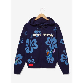Her Universe Disney Lilo & Stitch Hibiscus Flower Stitch Knit zippé Sweatshirt à capuche  - Préco Avril 202531328560_hi?$product